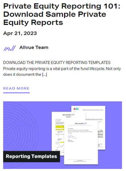 PE Reporting Templates